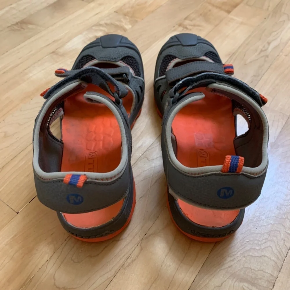 Merrell Boys Hydro Rapid Hiking Sandals Size 7 Orange Gray